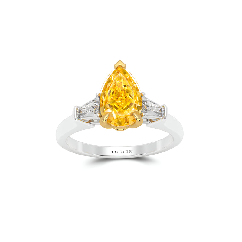 Promise Pear Shape Yellow Diamond Engagement Ring