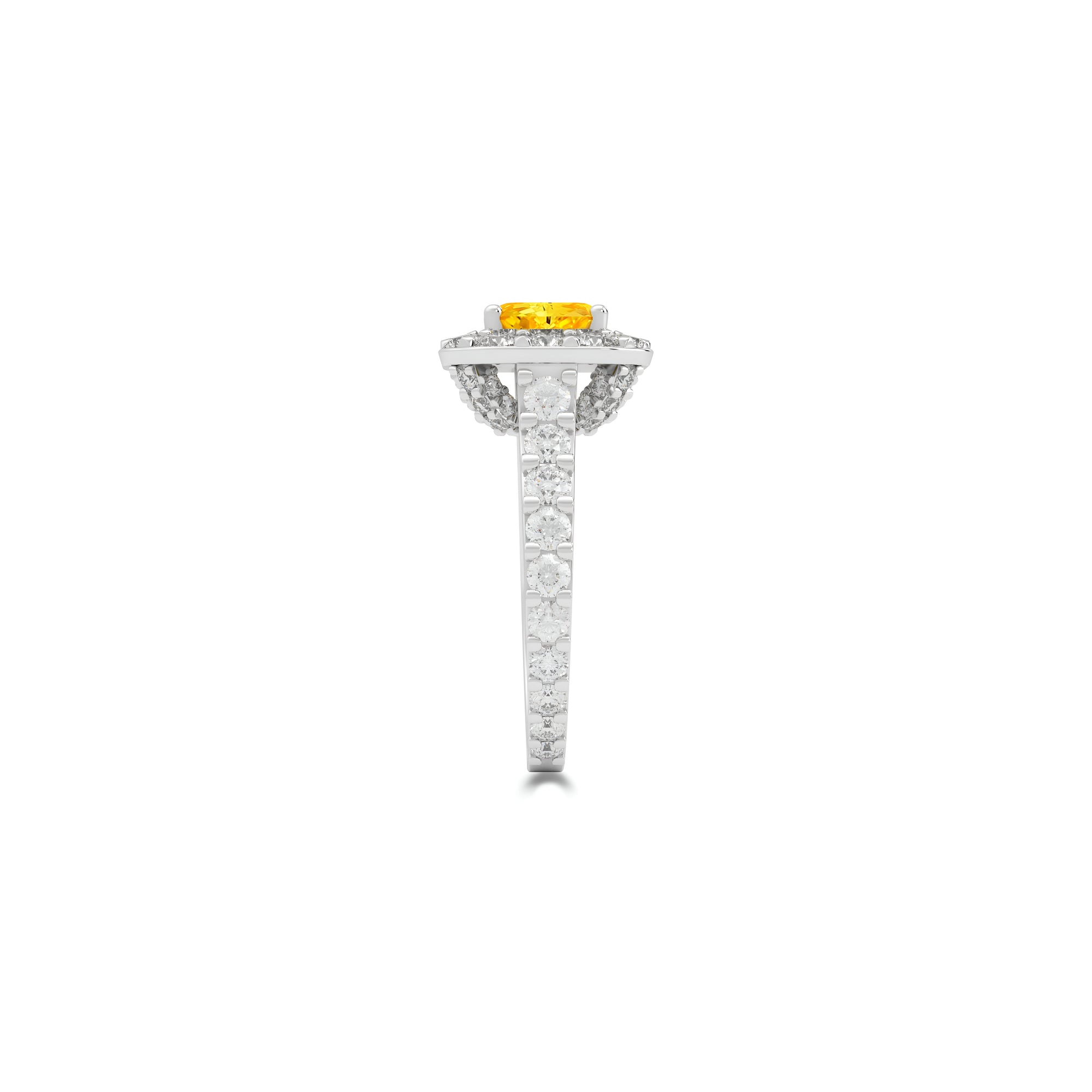 Icon Radiant Cut Yellow and White Diamond Engagement Ring