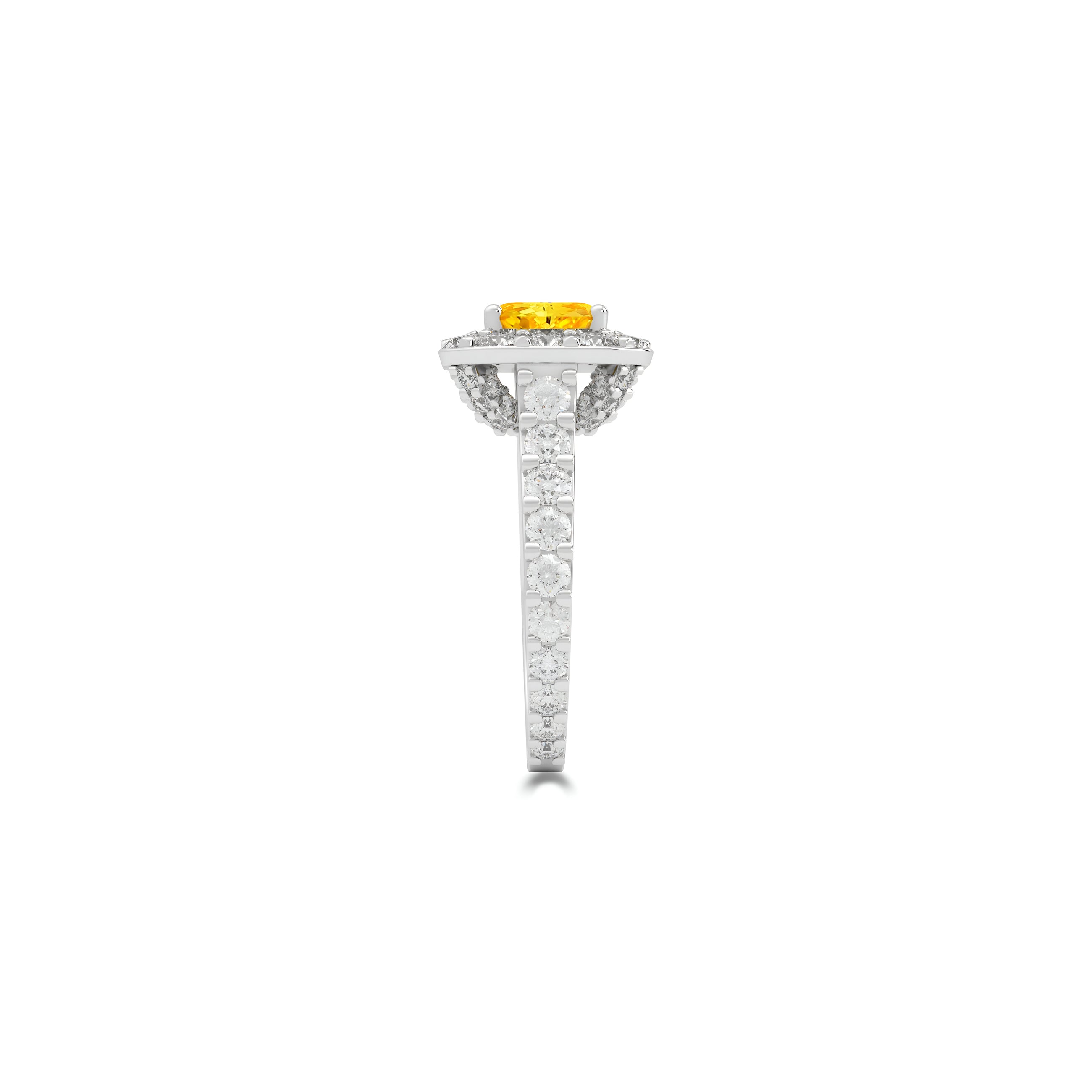 Icon Radiant Cut Yellow and White Diamond Engagement Ring