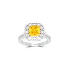 Icon Radiant Cut Yellow and White Diamond Engagement Ring