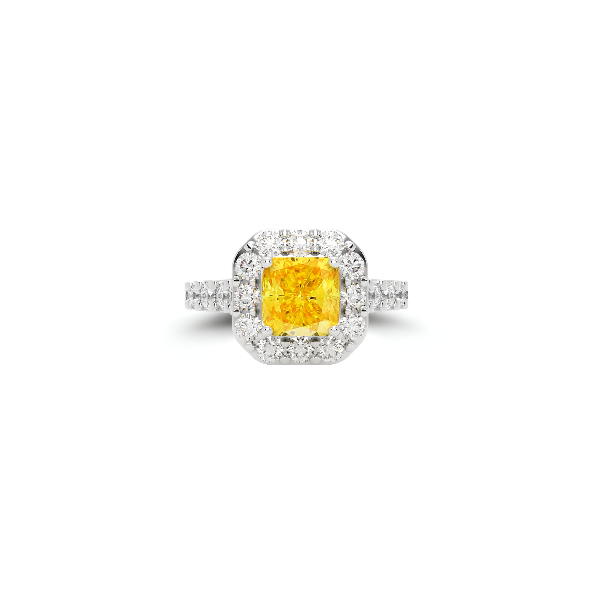 Icon Radiant Cut Yellow and White Diamond Engagement Ring