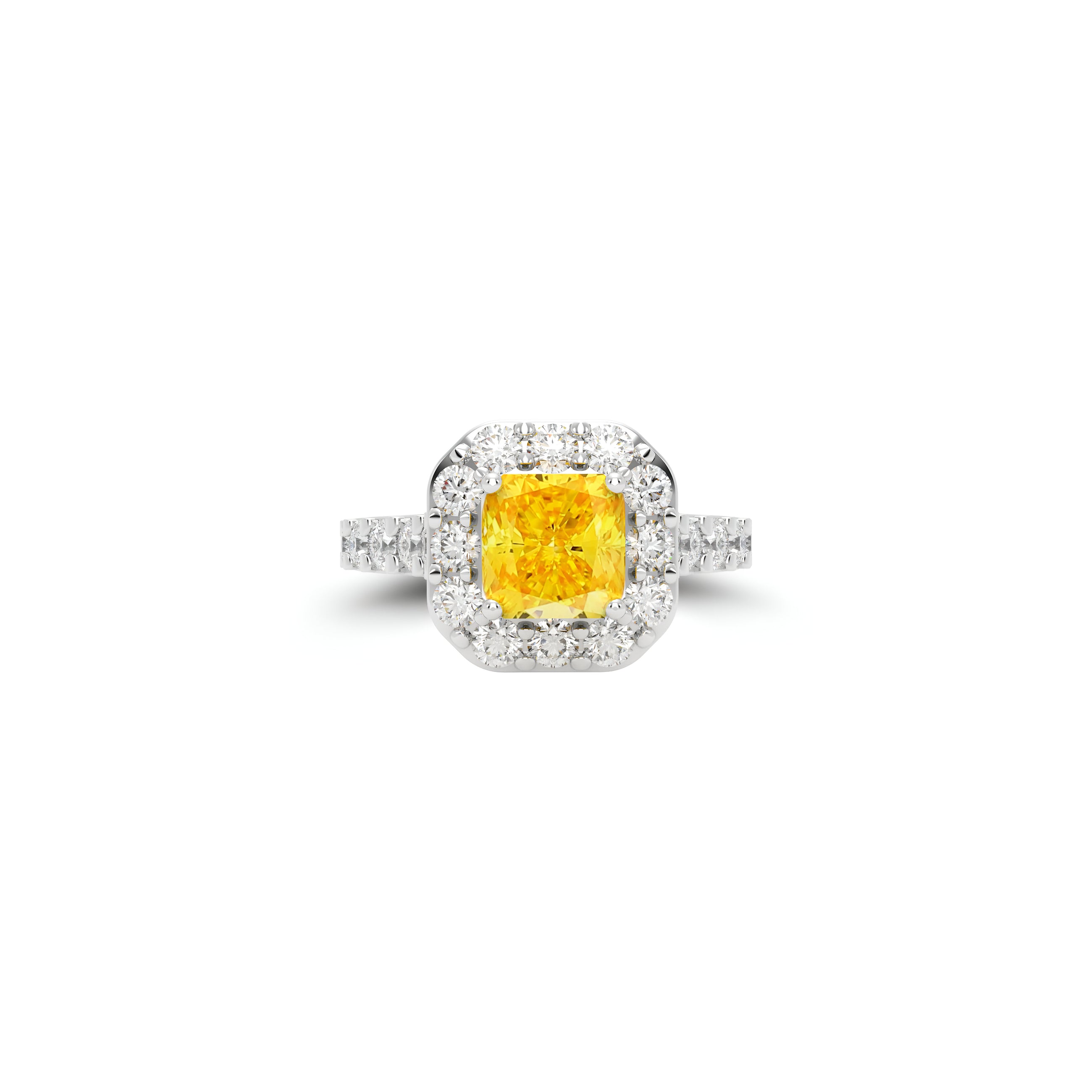 Icon Radiant Cut Yellow and White Diamond Engagement Ring