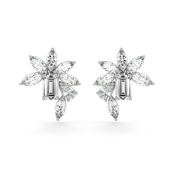 Emerald Cut and Marquis Diamond  High Jewellery Earrings