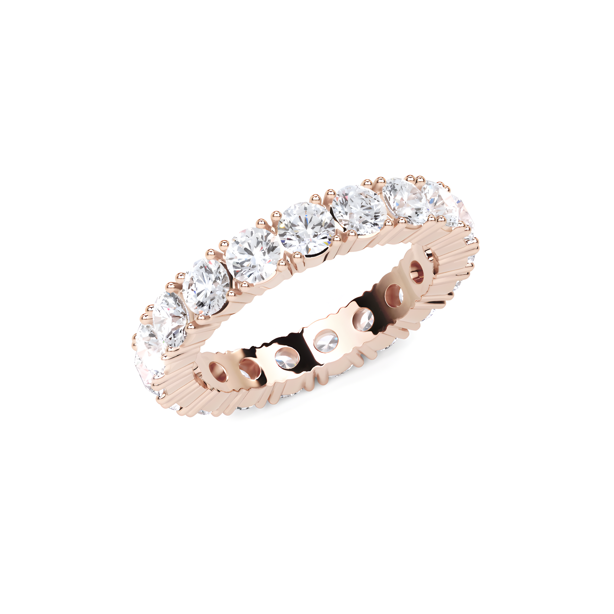 Anillo de diamantes con engaste de corona 