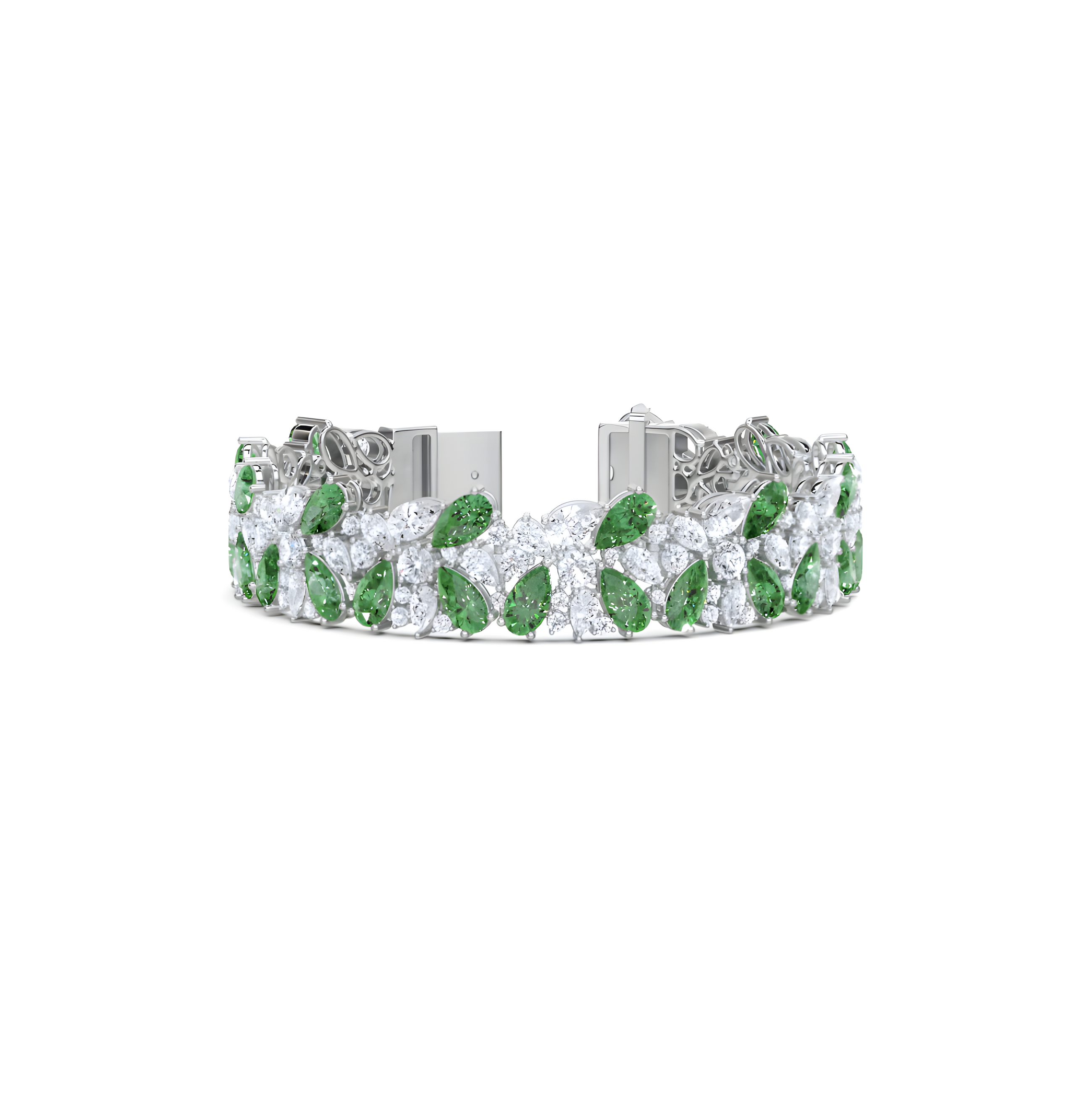 Emerald Pear and Diamond High Jewellery Bracelet