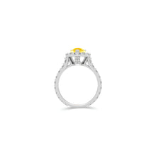 Icon Pear Shape Yellow Diamond and White Diamond Engagement Ring