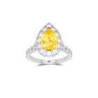 Icon Pear Shape Yellow Diamond and White Diamond Engagement Ring