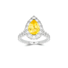 Icon Pear Shape Yellow Diamond and White Diamond Engagement Ring