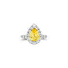 Icon Pear Shape Yellow Diamond and White Diamond Engagement Ring