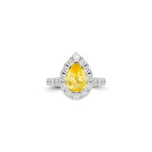 Icon Pear Shape Yellow Diamond and White Diamond Engagement Ring