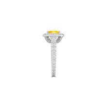 Icon Cushion Cut Yellow and White Diamond Engagement Ring