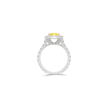 Icon Cushion Cut Yellow and White Diamond Engagement Ring