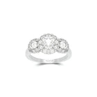 Icon Three Stone Round Diamond Engagement Rin