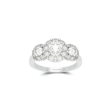 Icon Three Stone Round Diamond Engagement Rin