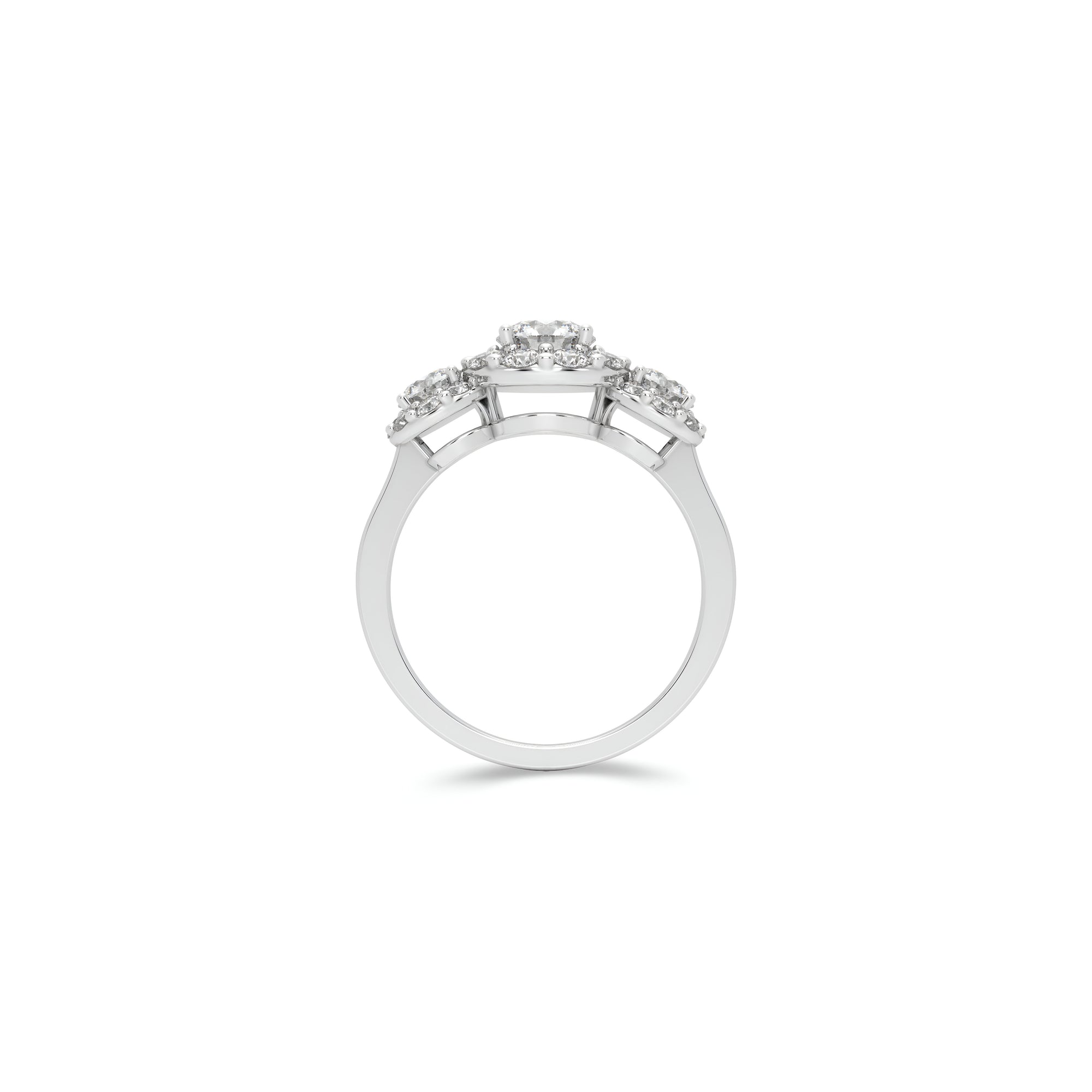 Icon Three Stone Round Diamond Engagement Rin