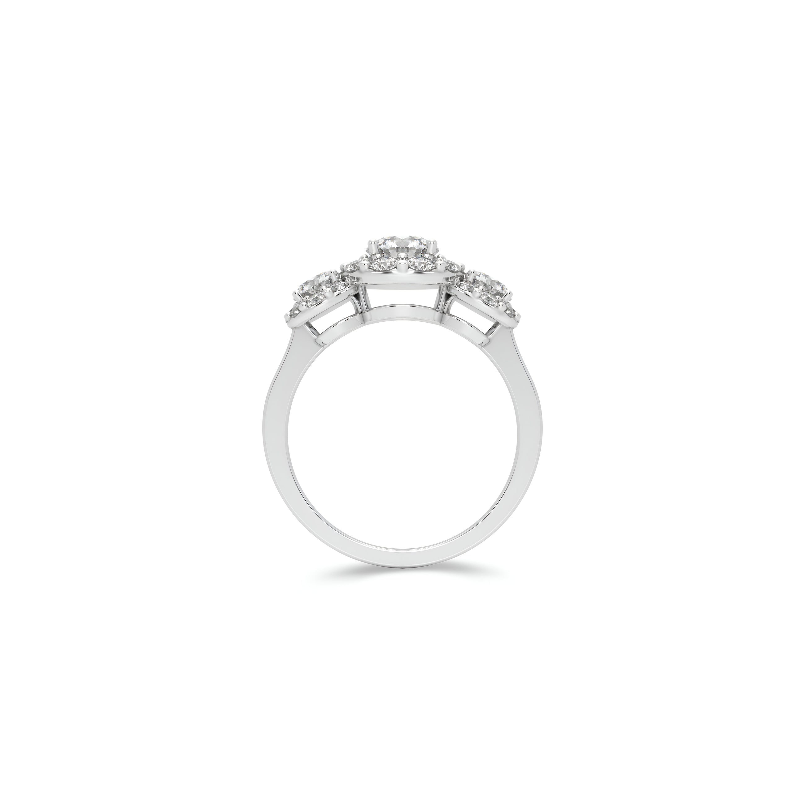 Icon Three Stone Round Diamond Engagement Rin