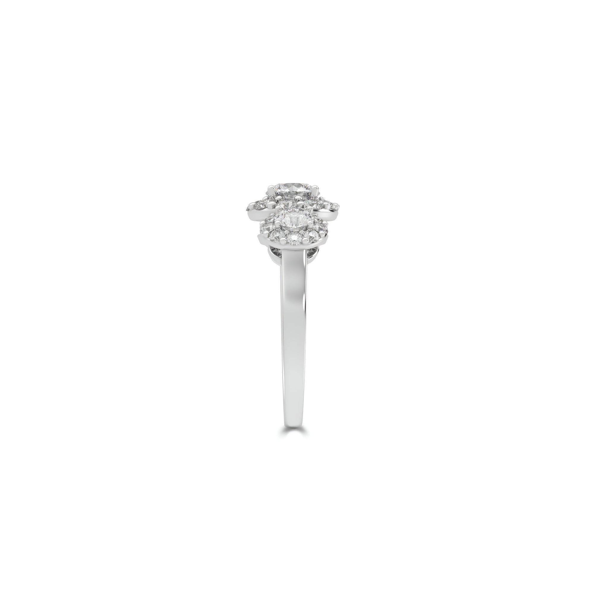 Icon Three Stone Round Diamond Engagement Rin