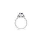 Anillo de compromiso con diamantes de talla cojín en forma de pera