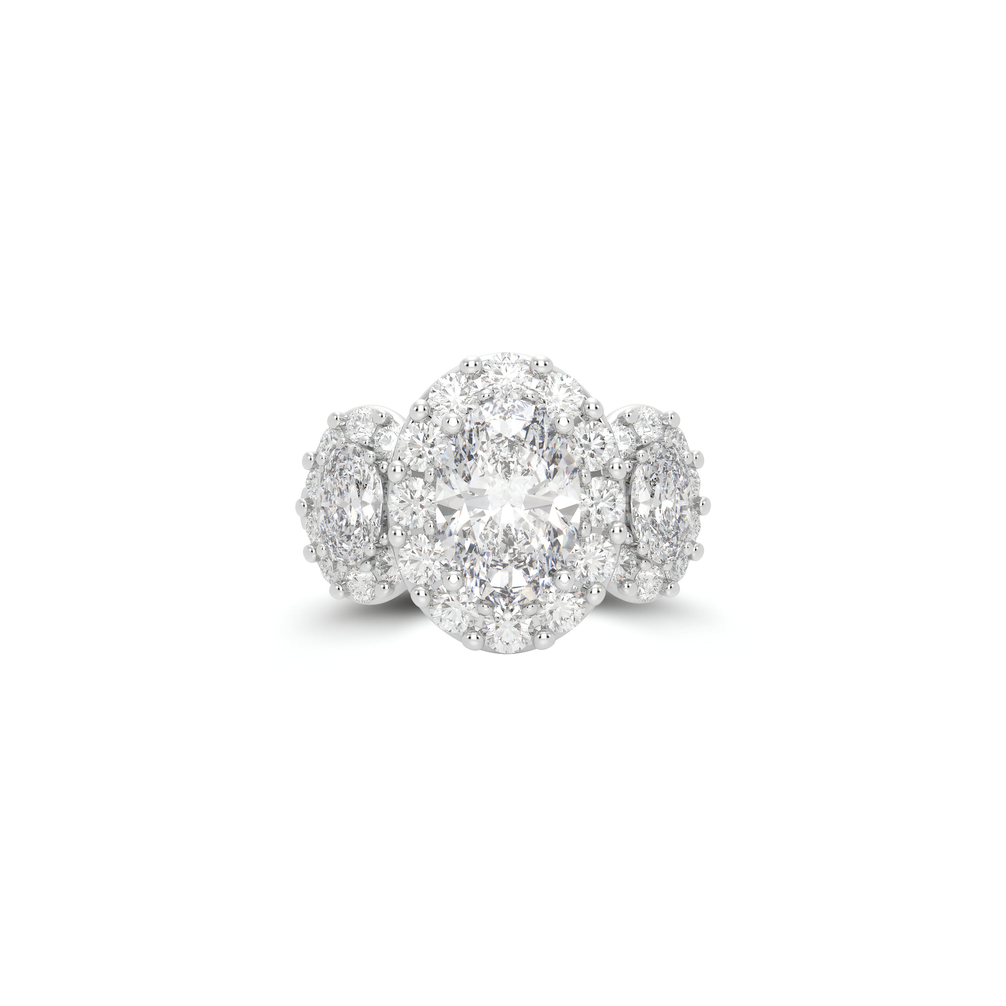 Icon Three Stone Oval Diamond Engagement Ring