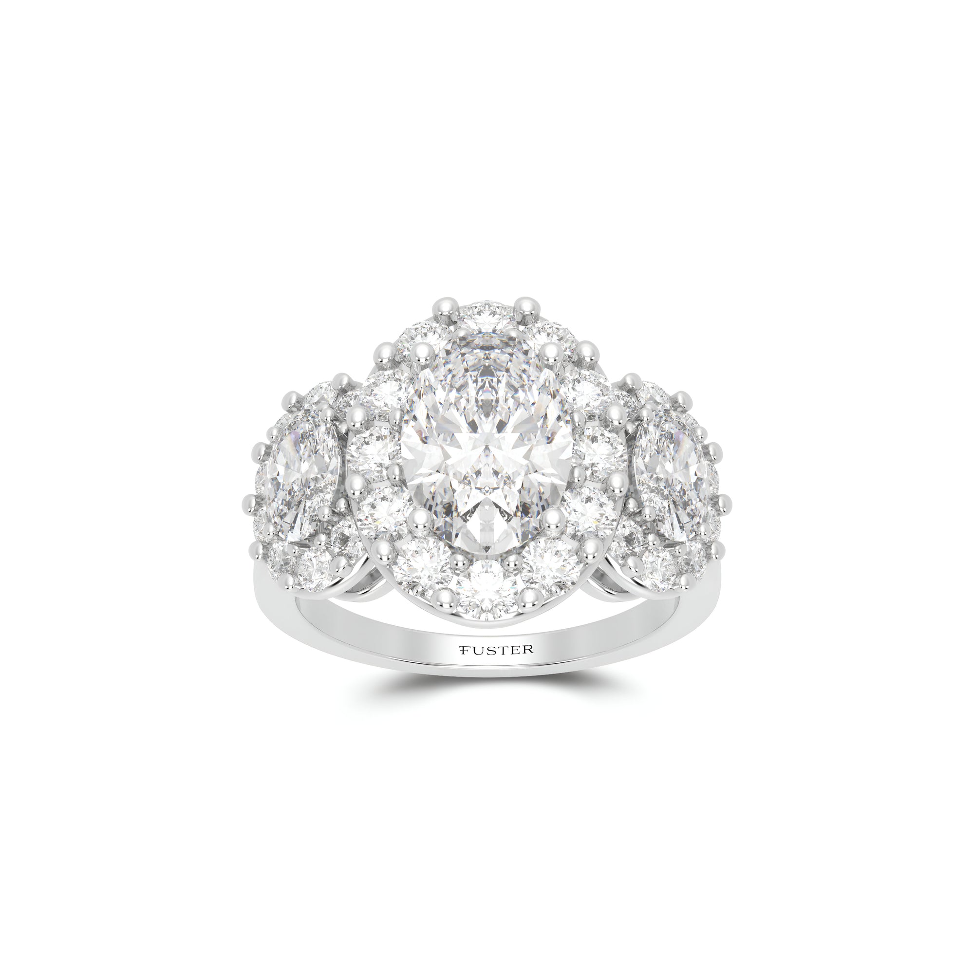 Icon Three Stone Oval Diamond Engagement Ring