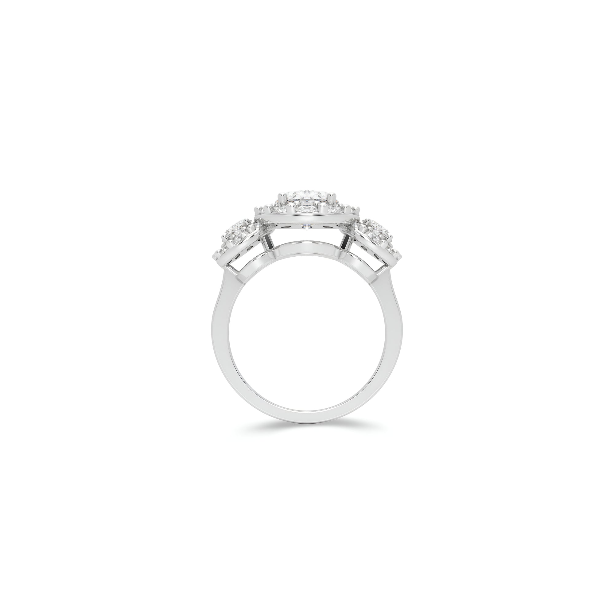 Icon Three Stone Oval Diamond Engagement Ring