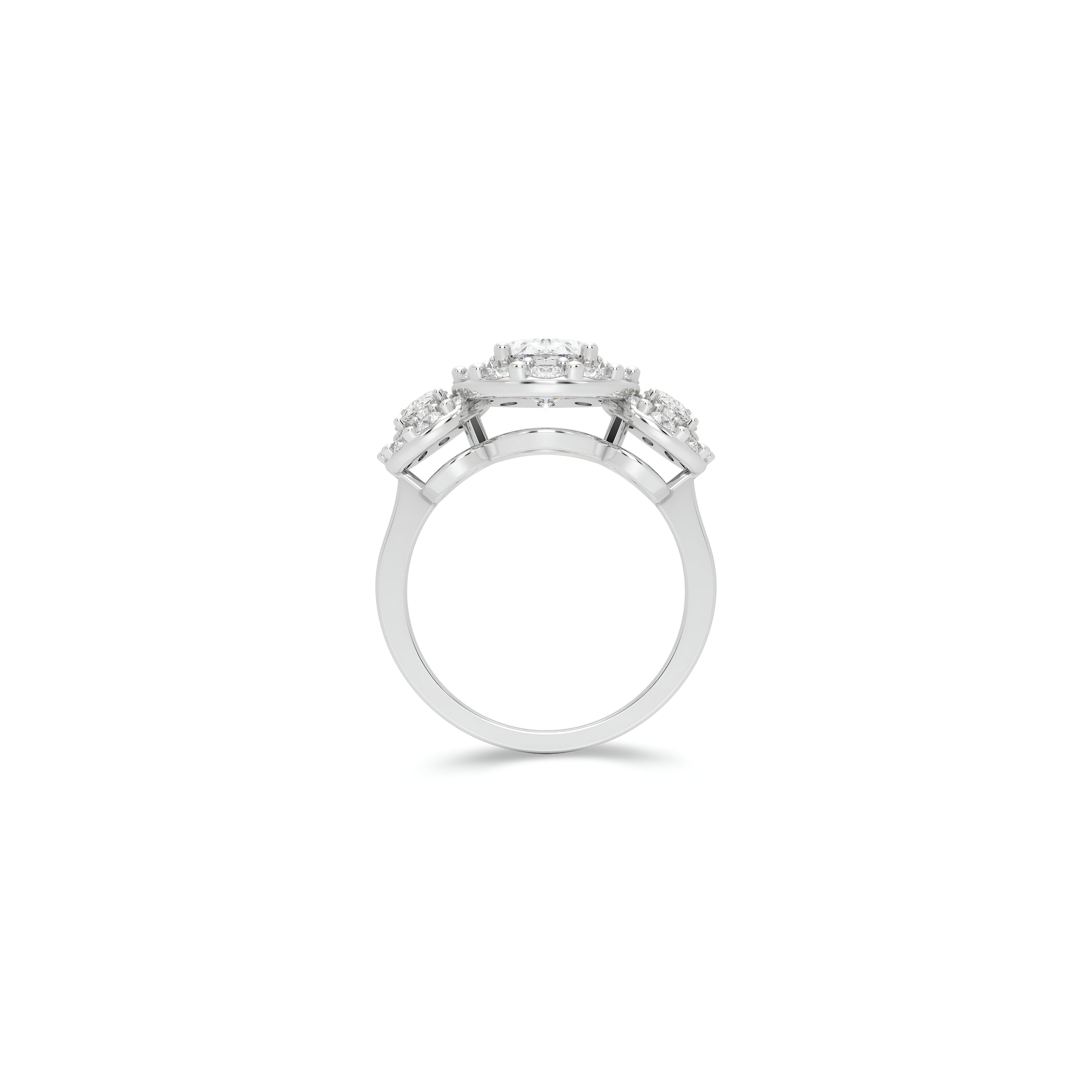 Icon Three Stone Oval Diamond Engagement Ring