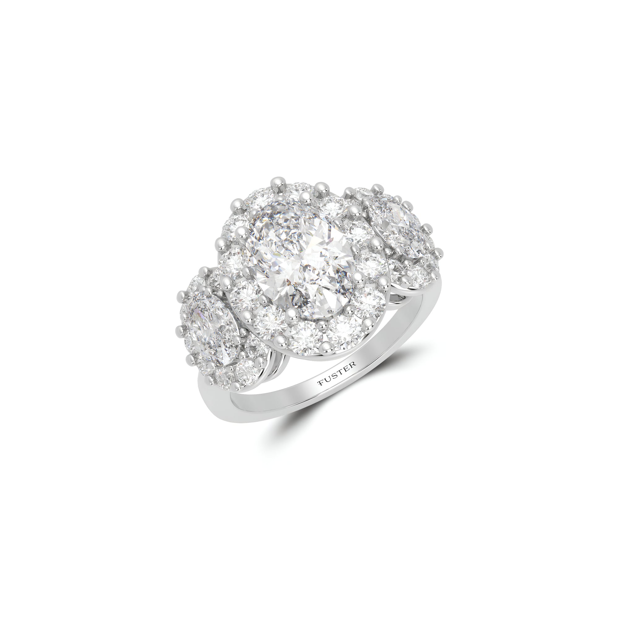 Icon Three Stone Oval Diamond Engagement Ring