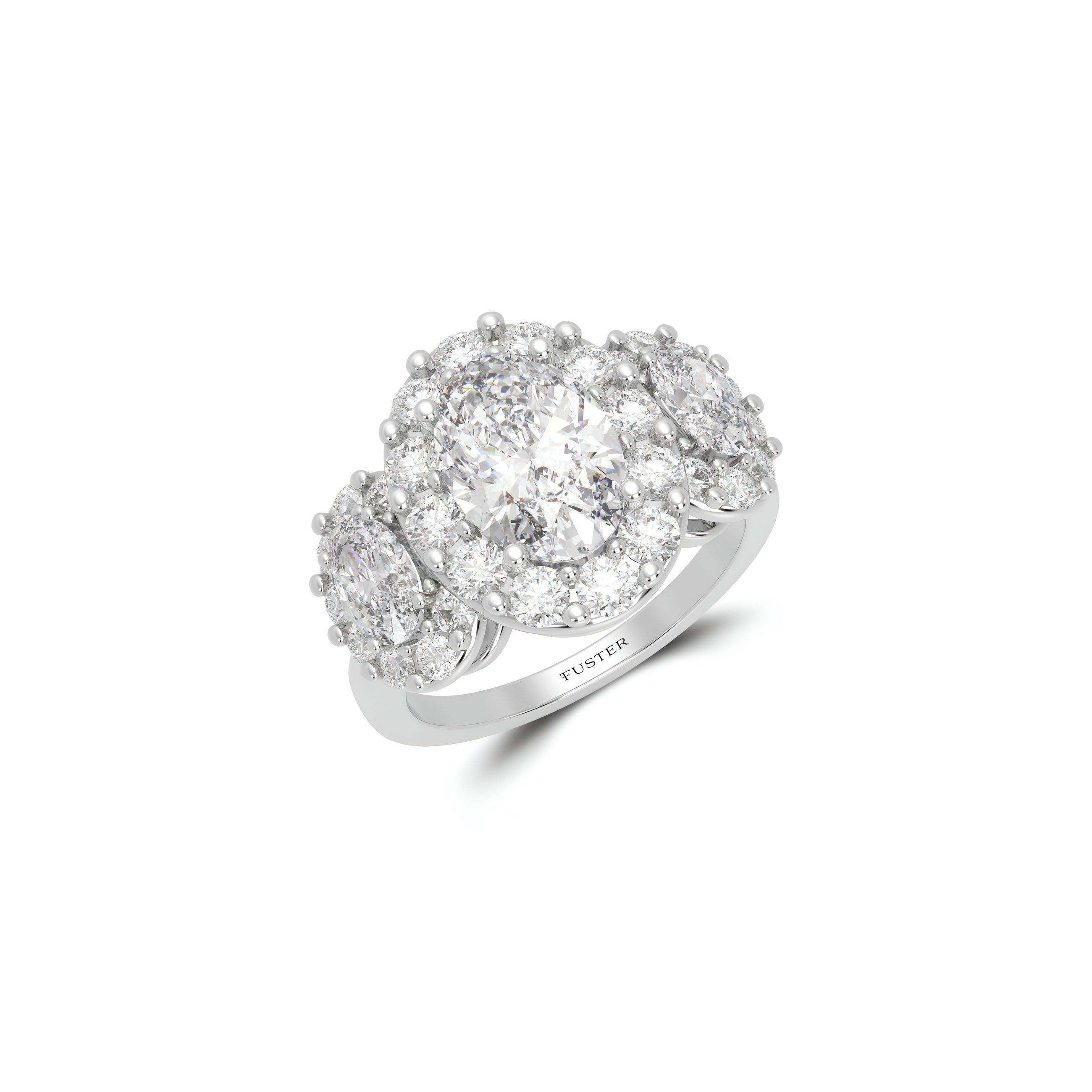 Icon Three Stone Oval Diamond Engagement Ring