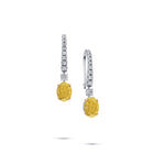 Oval Yellow Diamond Solitaire Earrings