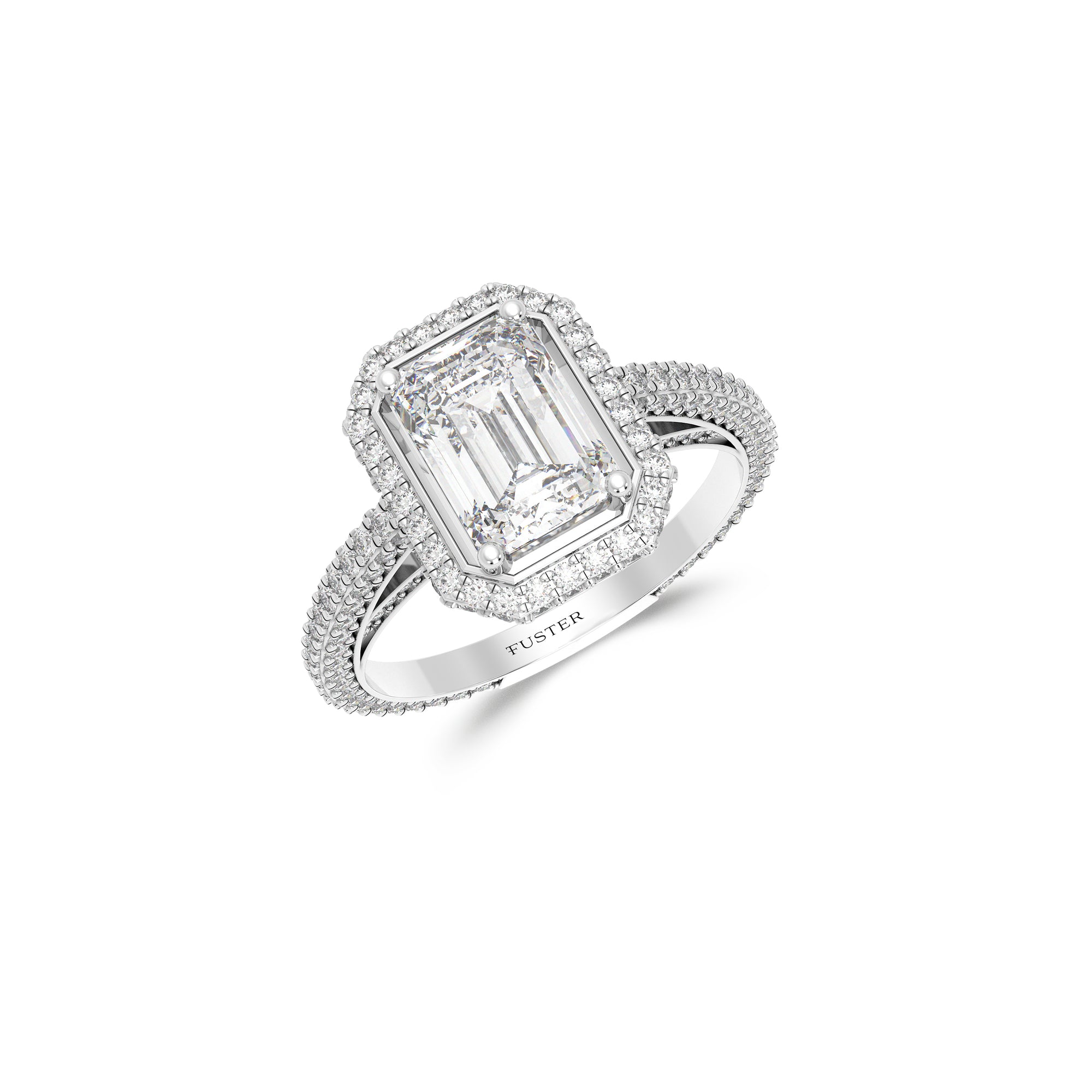 Constellation Emerald Cut Diamond Engagement Ring