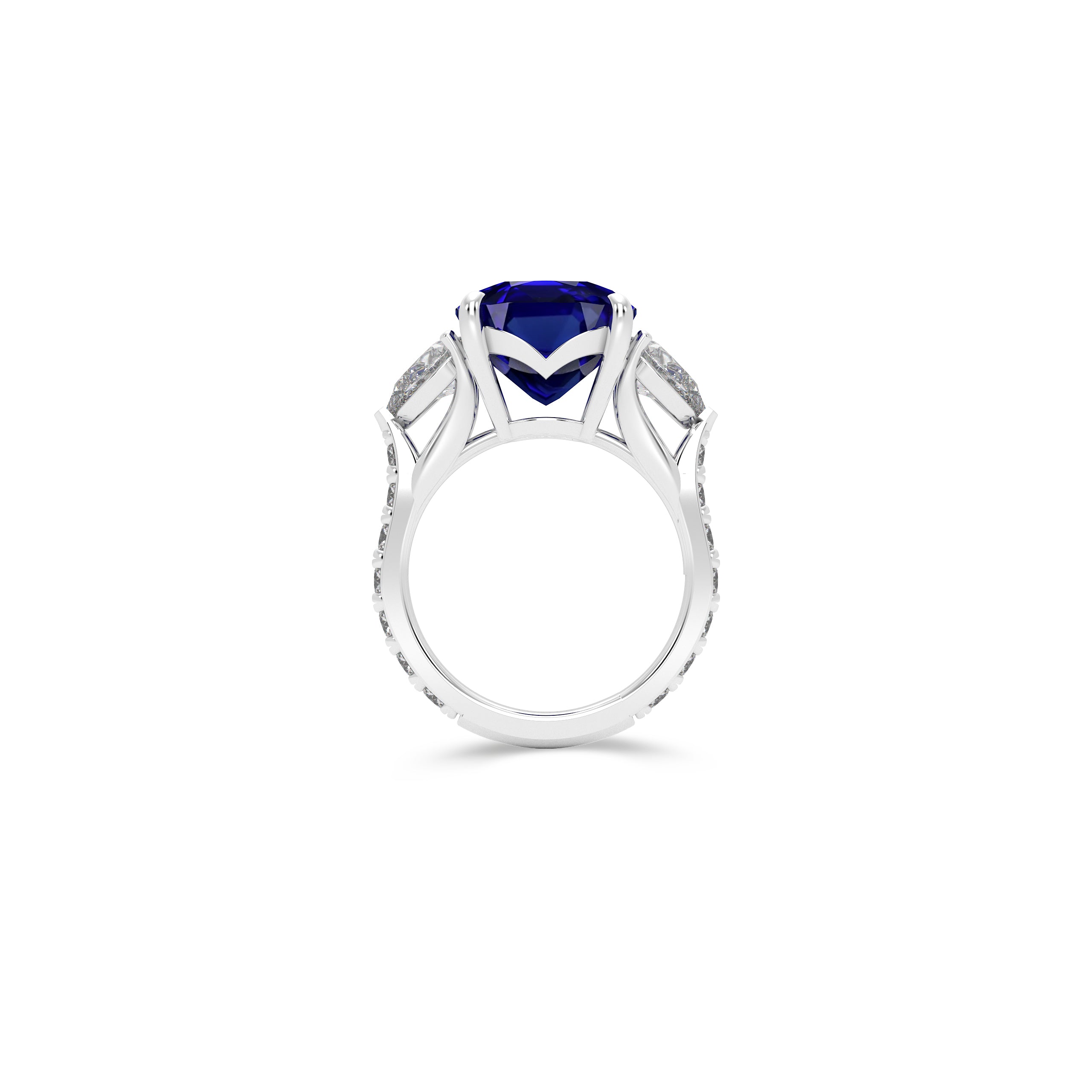 Sapphire Cushion Cut Solitaire Ring
