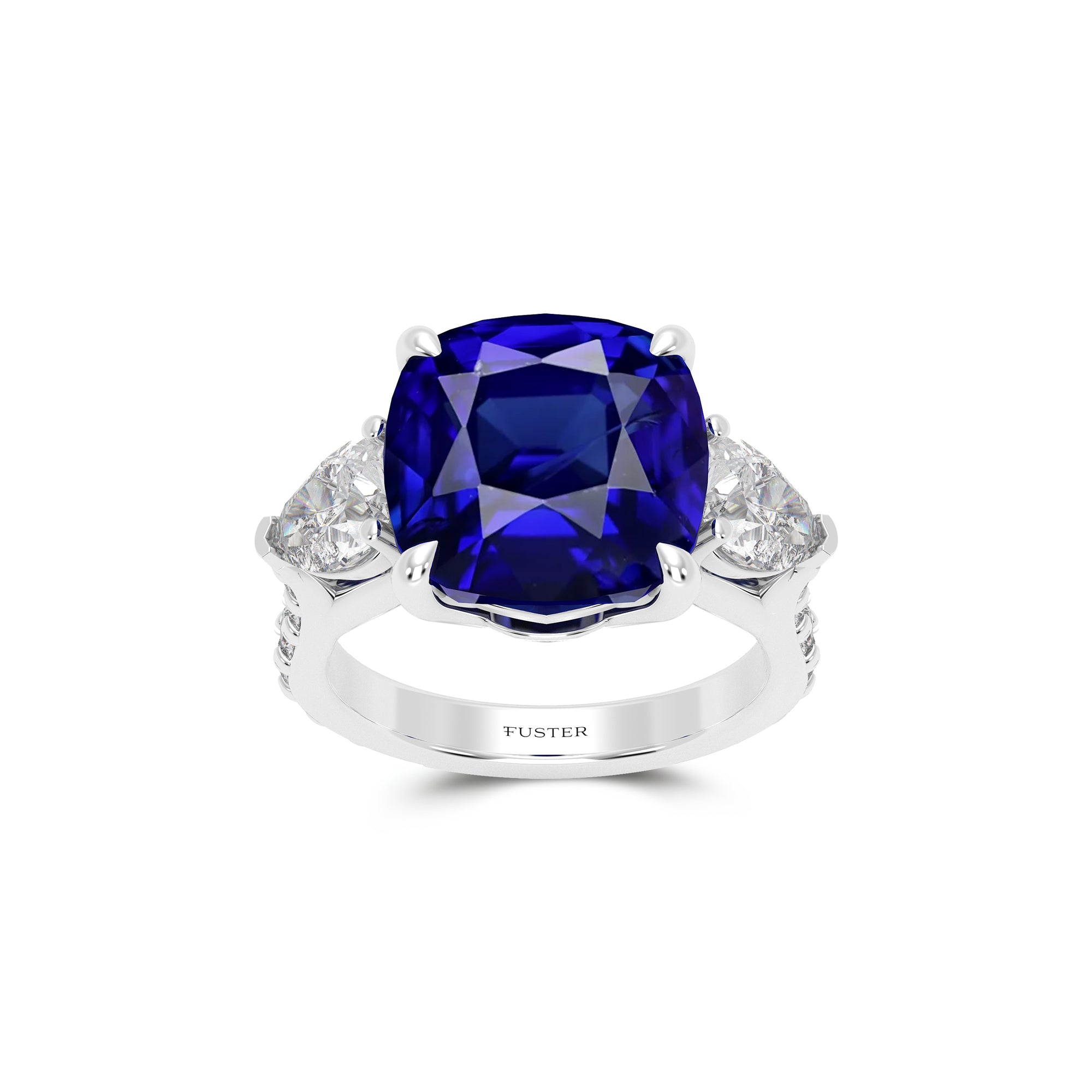 Sapphire Cushion Cut Solitaire Ring