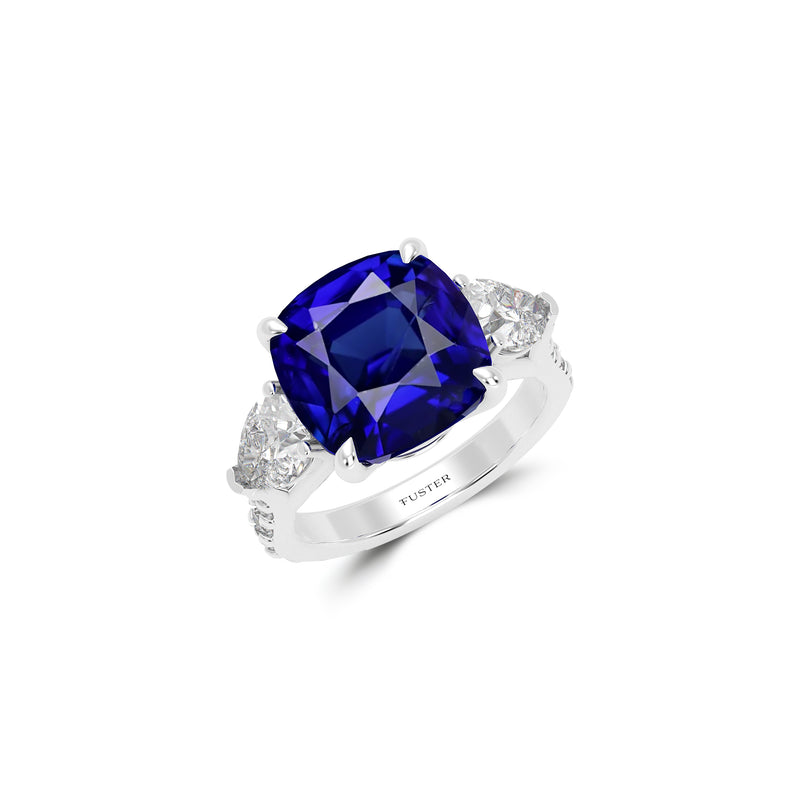Sapphire Cushion Cut Solitaire Ring