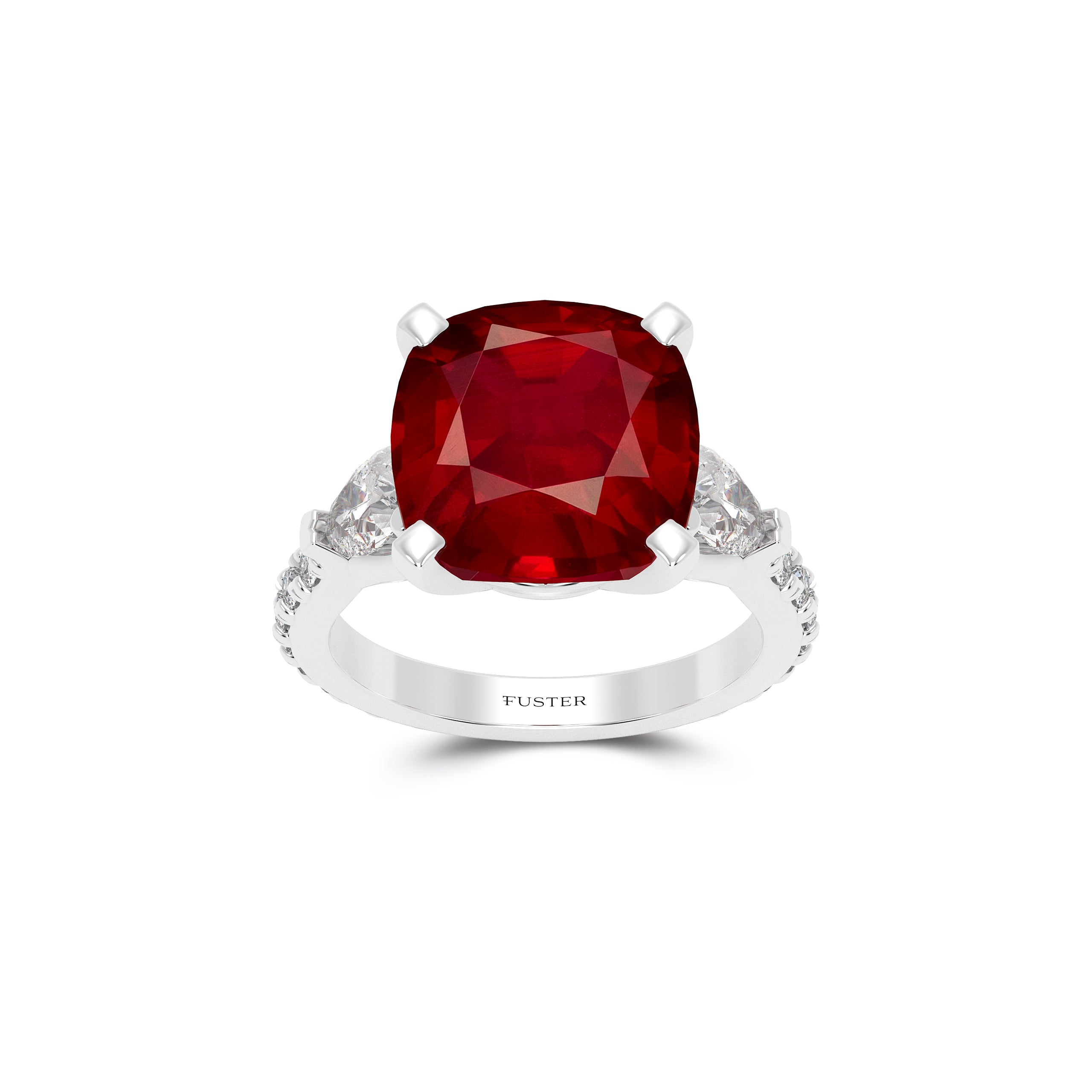 Promise Cushion Cut Ruby High Jewellery Ring