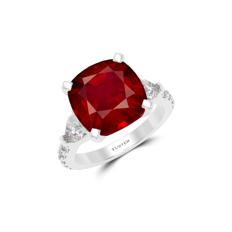 Promise Cushion Cut Ruby High Jewellery Ring