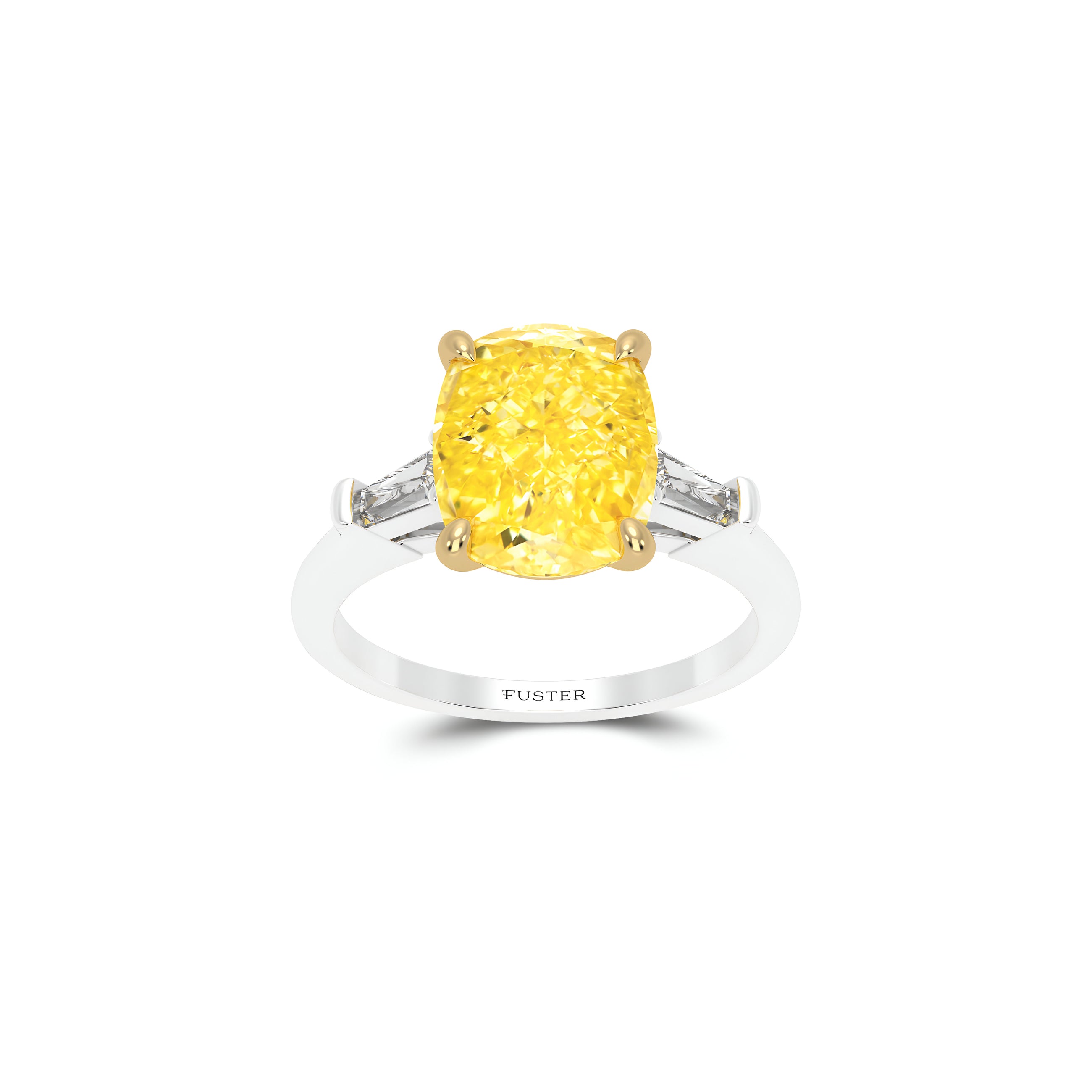 Promise Cushion Cut Yellow Diamond Engagement Ring