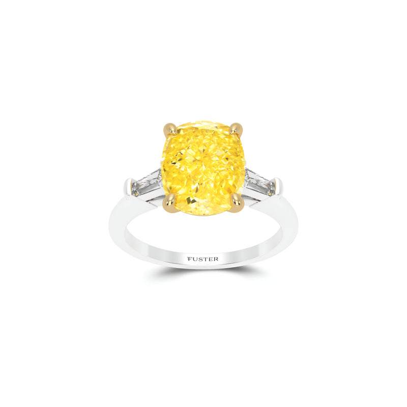 Promise Cushion Cut Yellow Diamond Engagement Ring