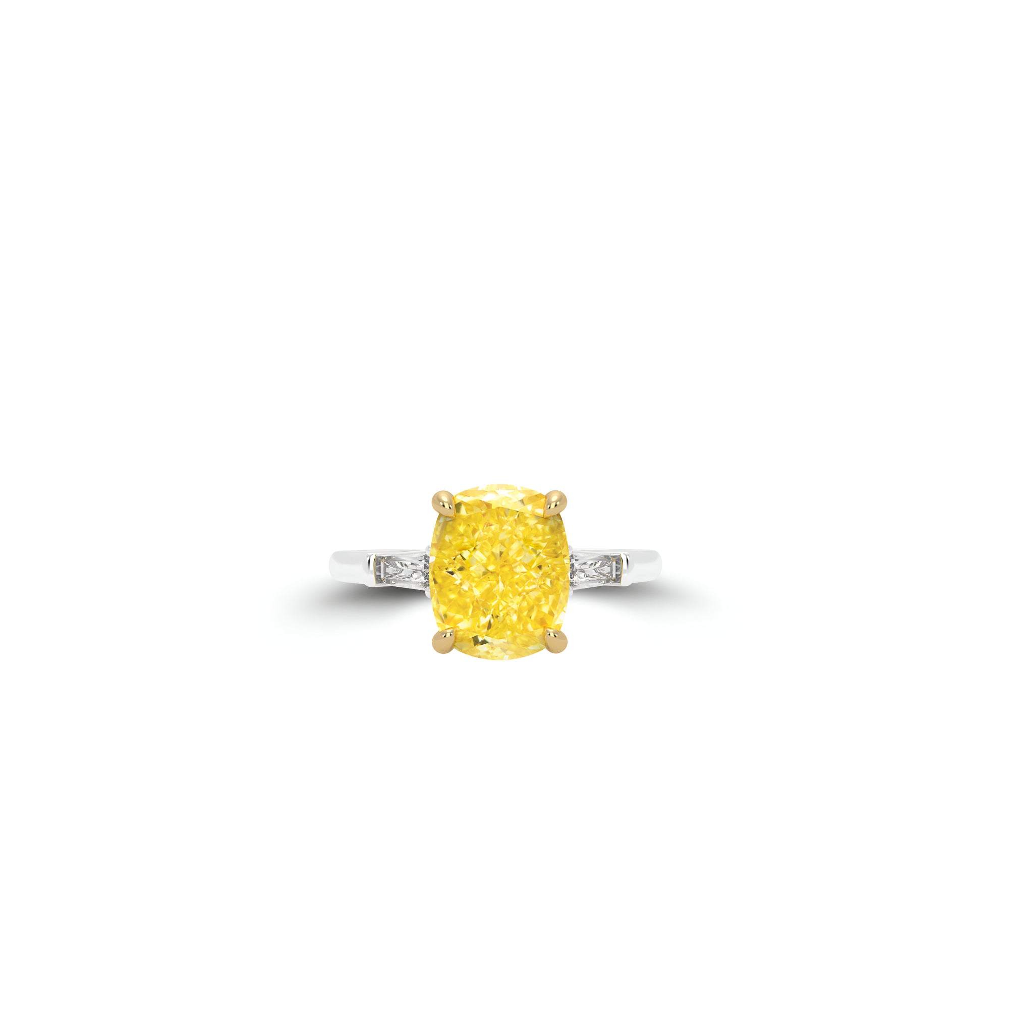 Promise Cushion Cut Yellow Diamond Engagement Ring