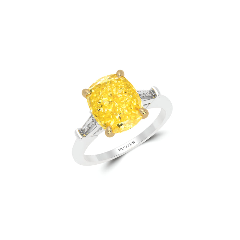 Promise Cushion Cut Yellow Diamond Engagement Ring