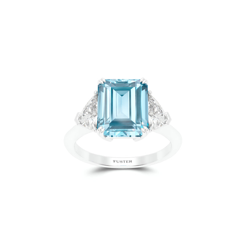 Promise Blue Diamond Emerald Cut High Jewellery Ring