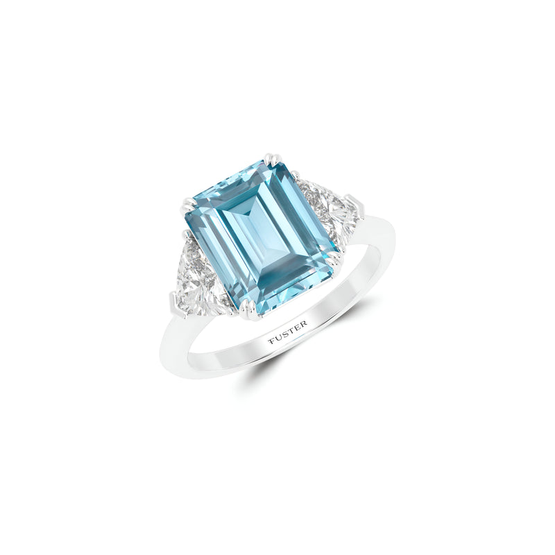 Promise Blue Diamond Emerald Cut High Jewellery Ring