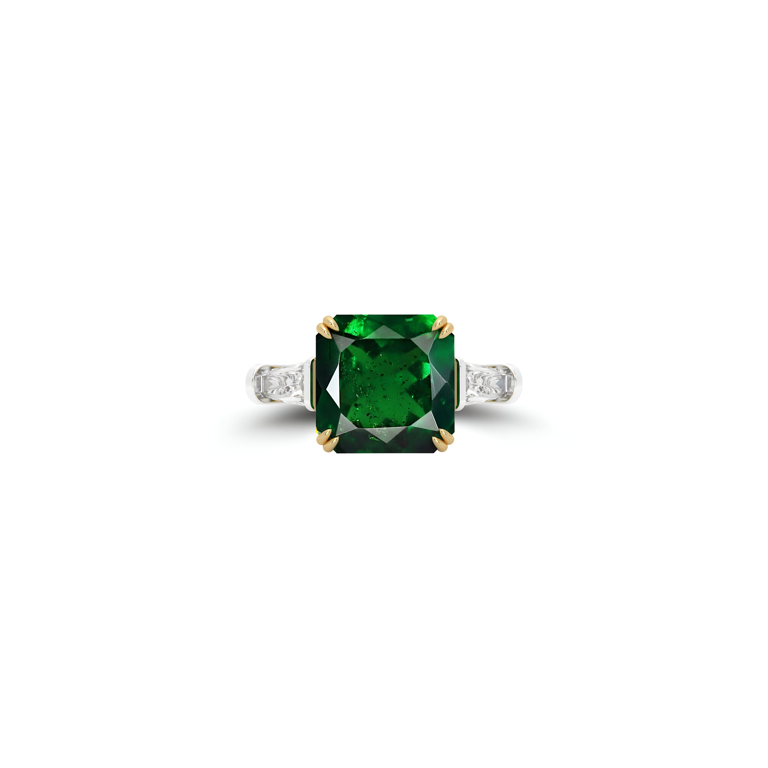 Emerald Square Cut Emerald High Jewellery Ring