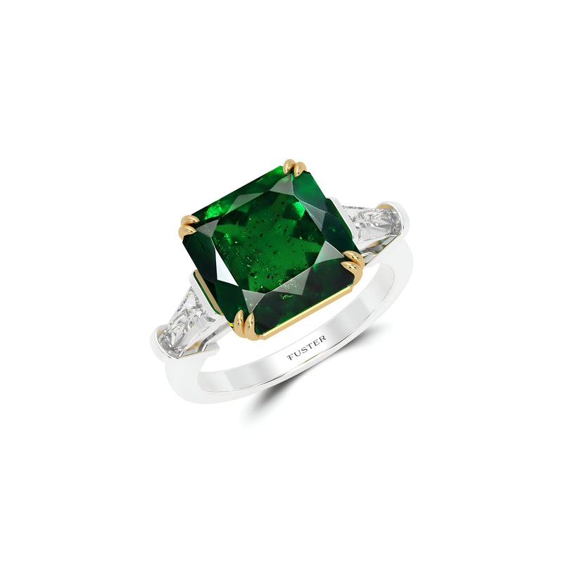 Emerald Square Cut Emerald High Jewellery Ring