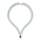 Emerald Pear Shape and Diamond High Jewellery Necklace