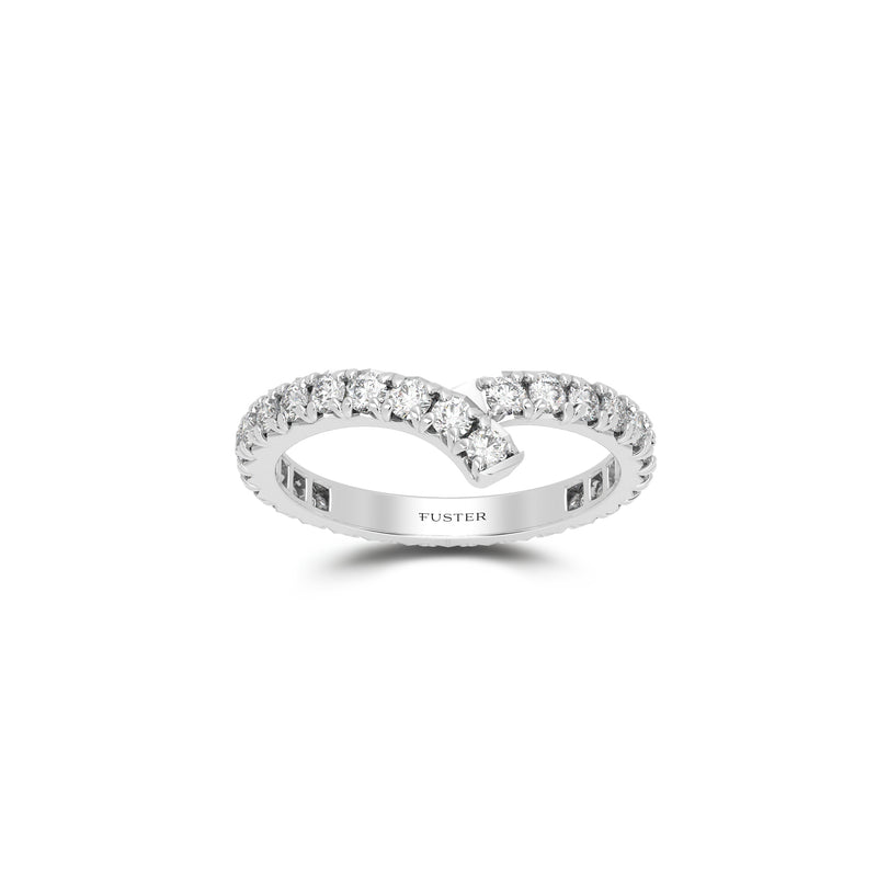Ribbon Diamond Wedding Band