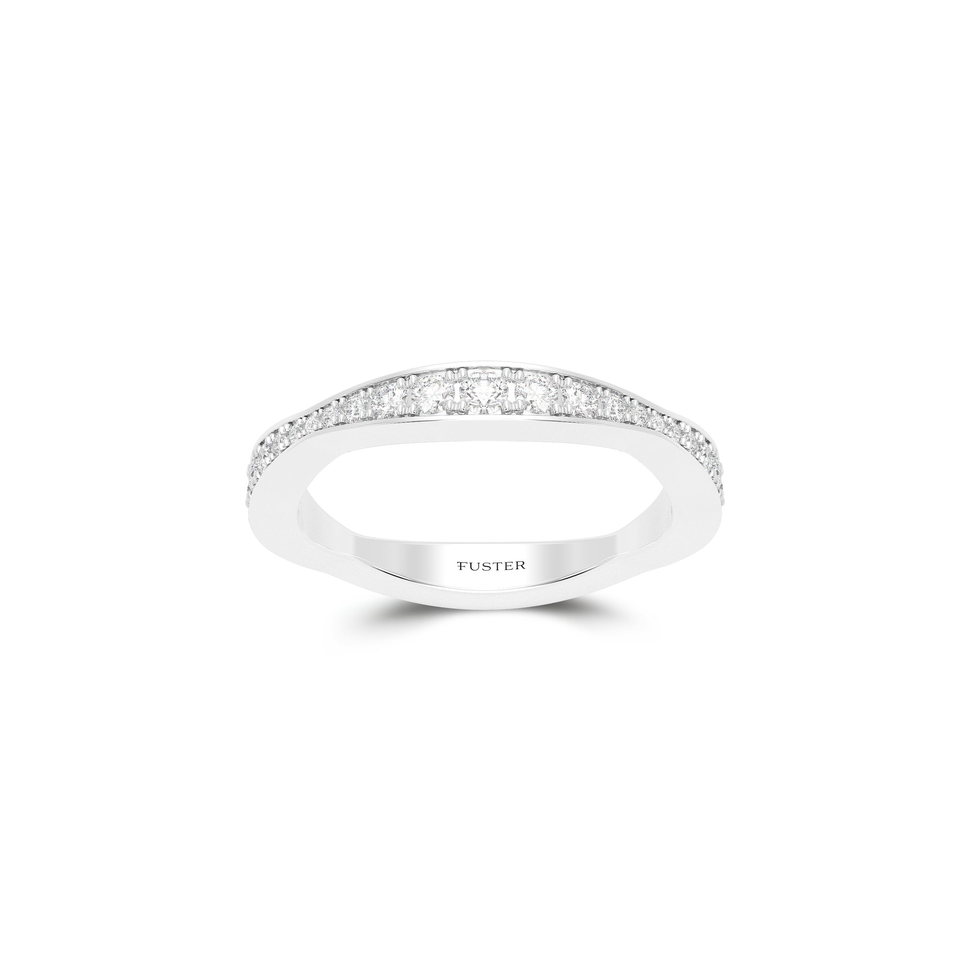 Wave Pave Diamond Wedding Band