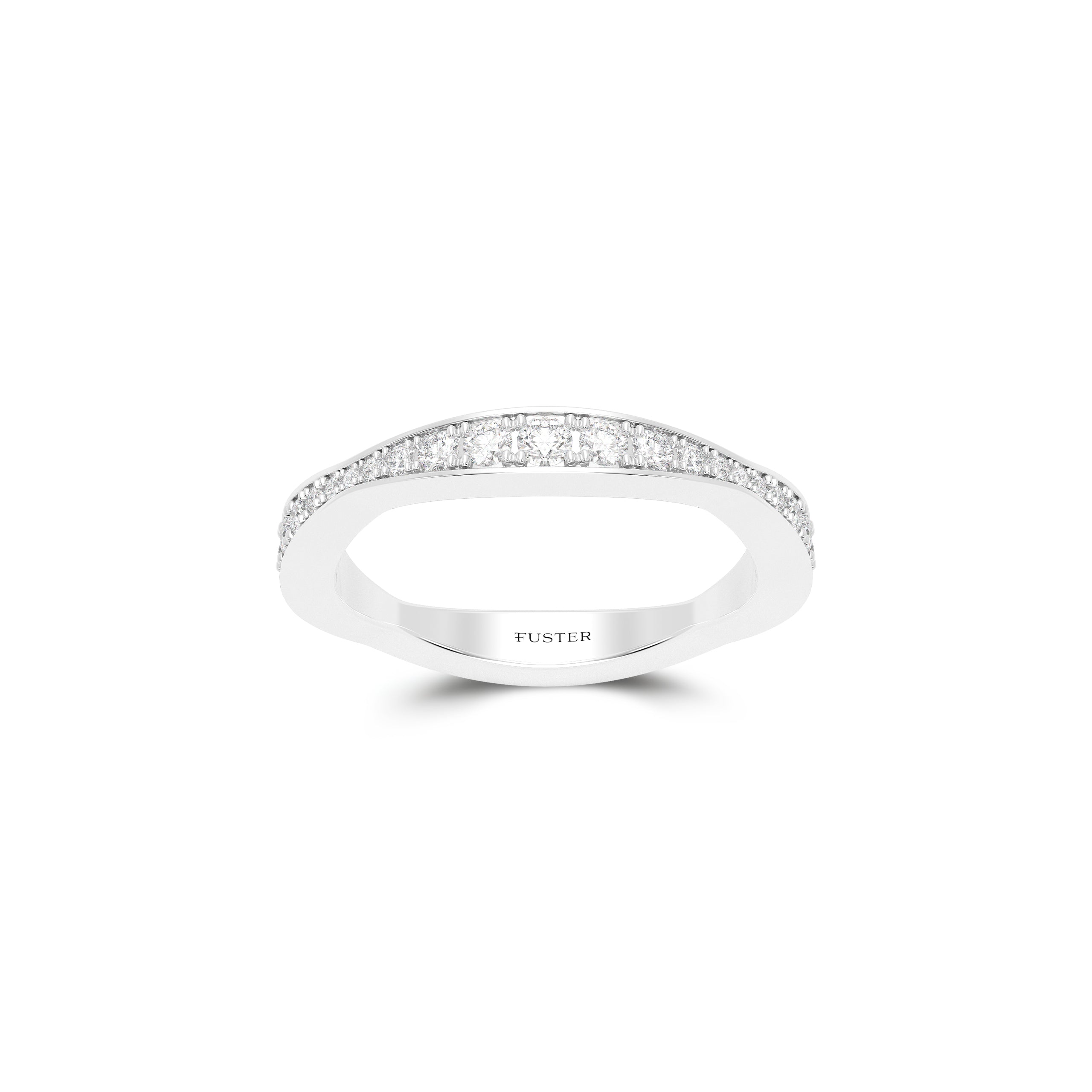 Wave Pave Diamond Wedding Band