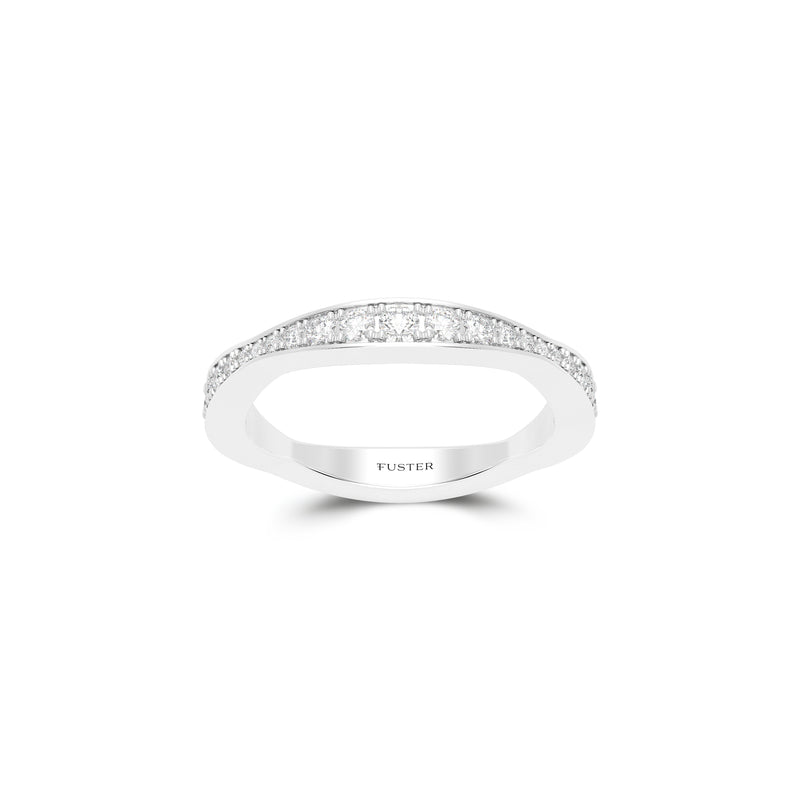 Wave Pave Diamond Wedding Band