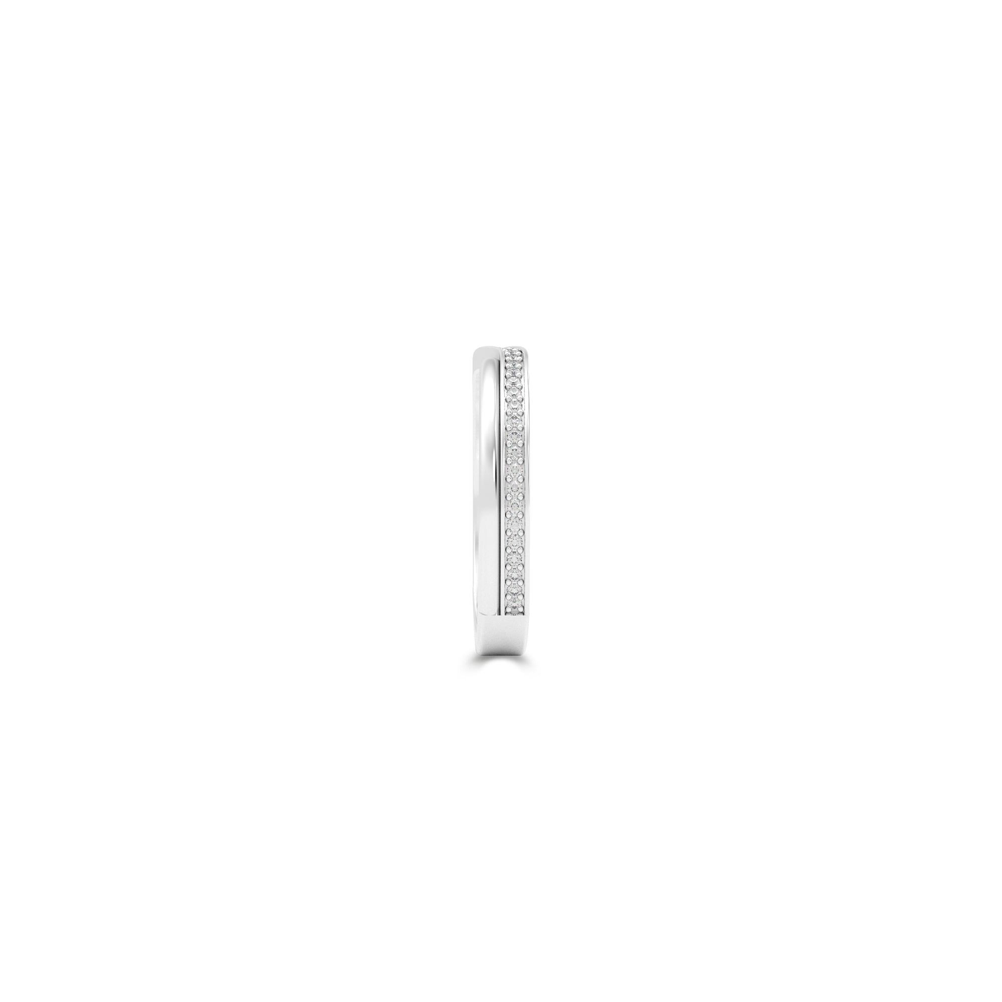 Single Row Pave Diamond Wedding Band