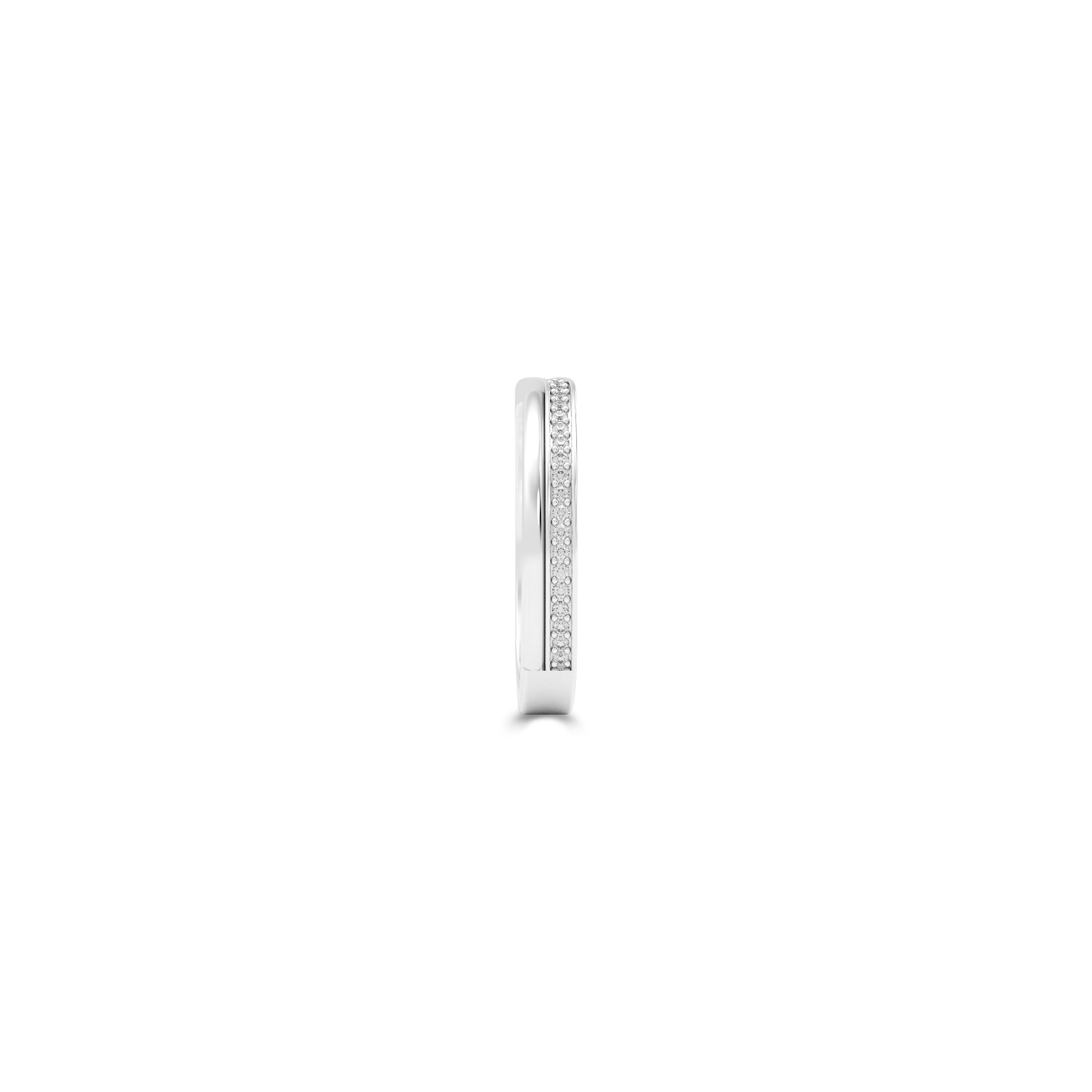 Single Row Pave Diamond Wedding Band